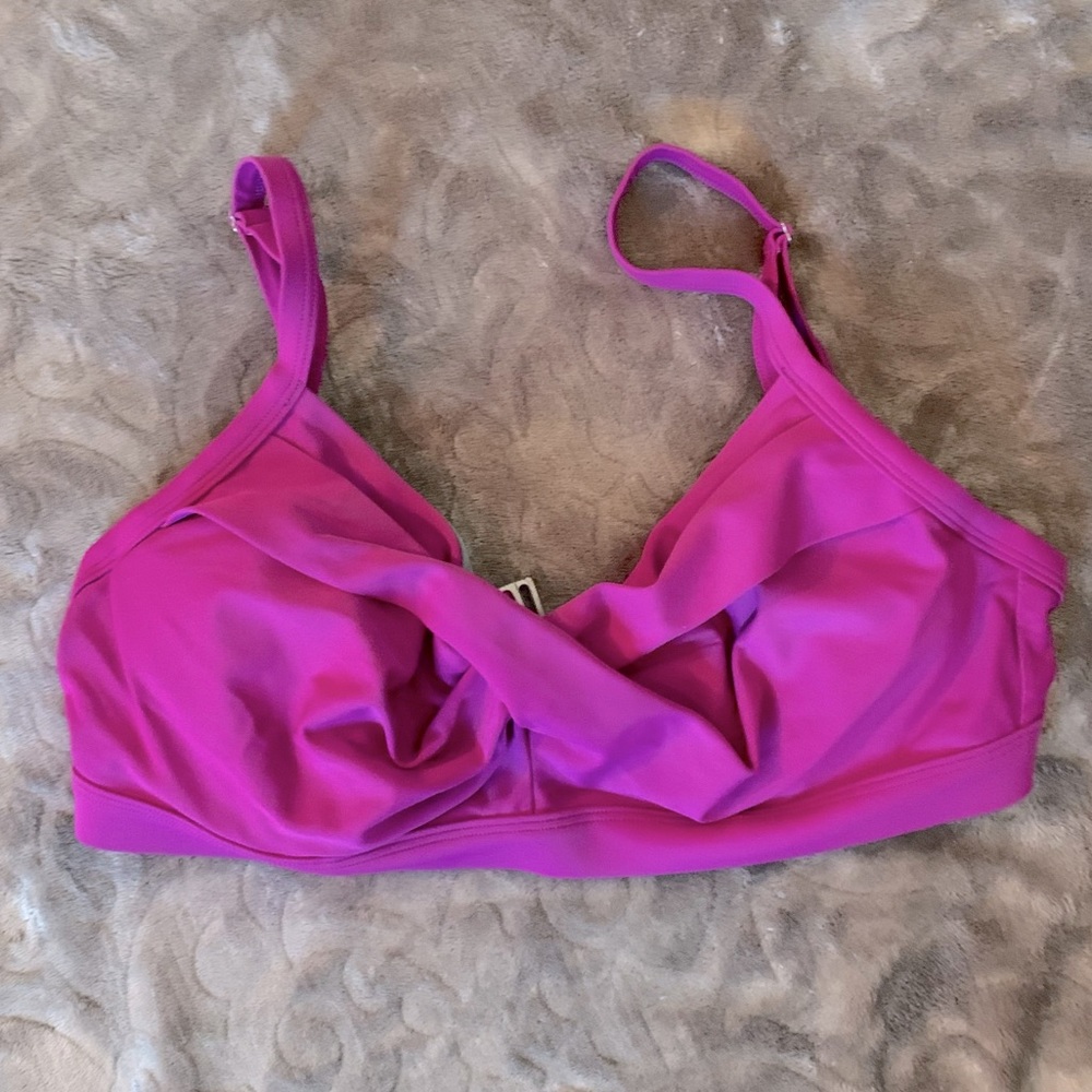 Athleta Twist Up pink underwire bikini top 34D/DD